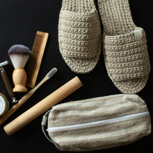 Load image into Gallery viewer, Rustic linen zipper pouch