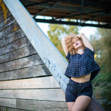 Load image into Gallery viewer, Linen set of top and shorts MOON
