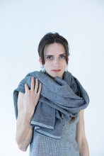 Charger l&#39;image dans la galerie, Linen and wool scarf FIR
