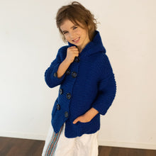 Load image into Gallery viewer, Wool cardigan BLUE SHEEP
